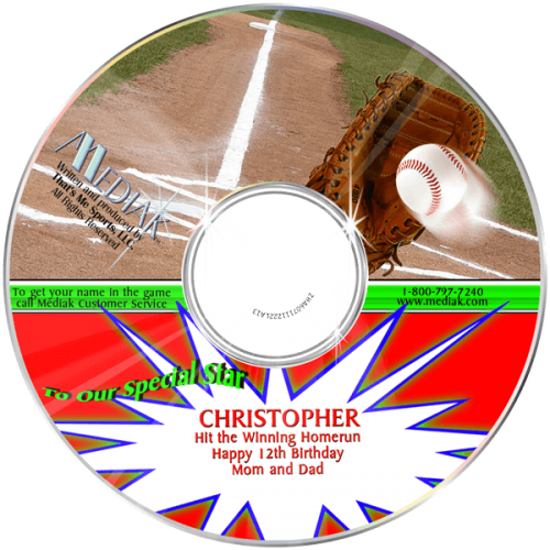 Personalized Baseball Music CD for Kids