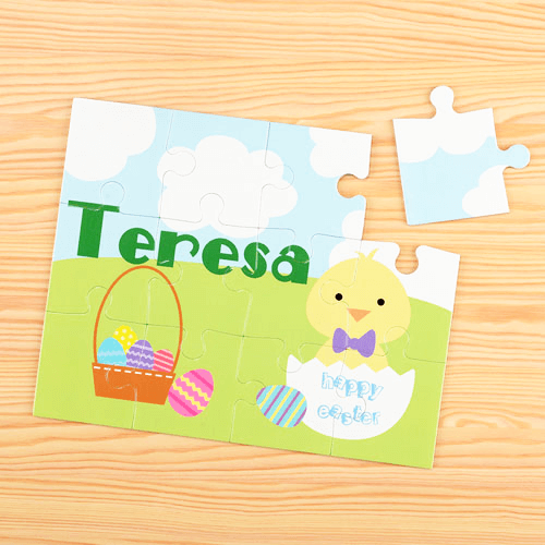 Easter Chick Personalized Children's Jigsaw Puzzle