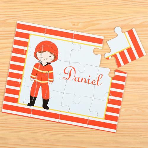 Fireman Personalized Kids Puzzle