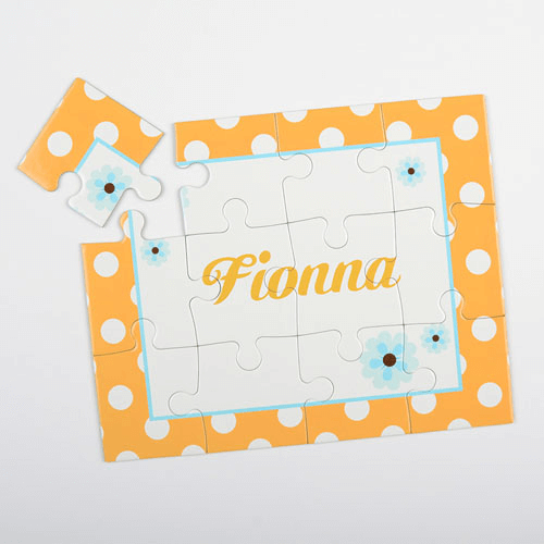 Dots and Flowers Kids Personalized Kid's Puzzle