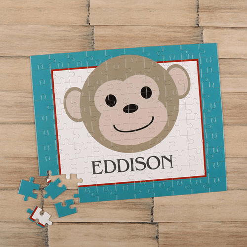 Monkey Boy Personalized Children's Jigsaw Puzzle