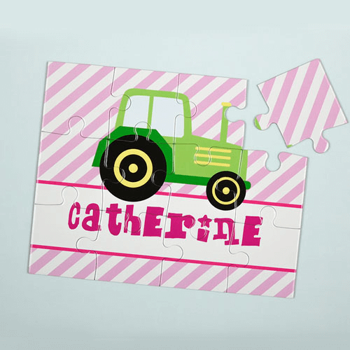 Lime Truck Personalized Kids Jigsaw Puzzle