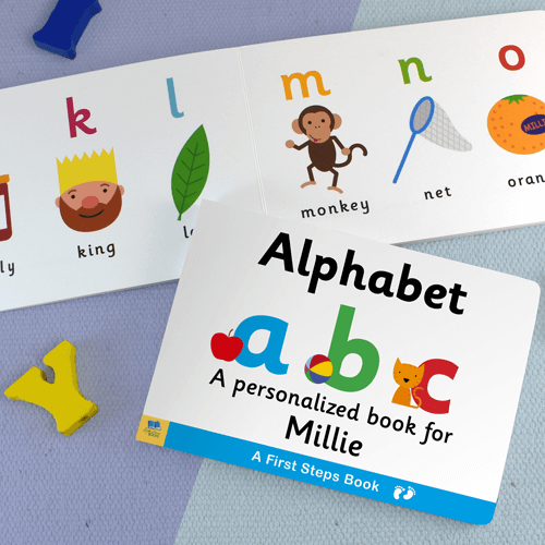 First Steps Alphabet Personalized Board Book for Toddlers