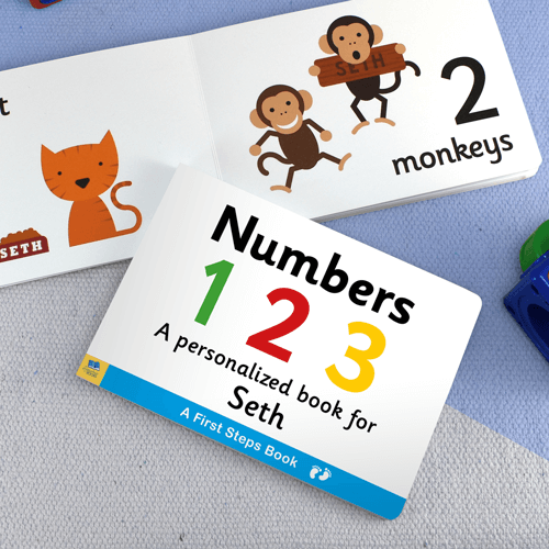 First Steps Numbers Personalized Board Book for Toddlers