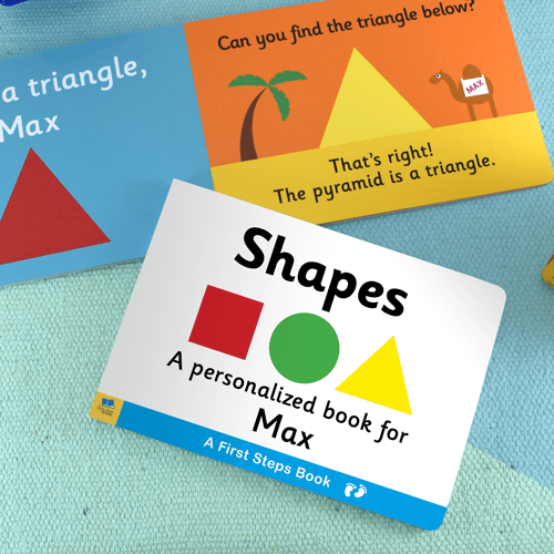 First Steps Shapes Personalized Board Book for Toddlers