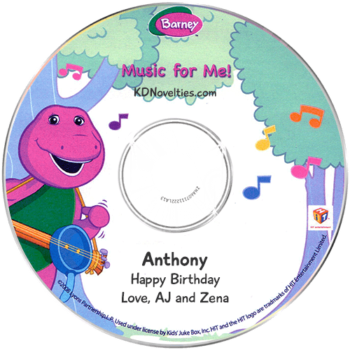 Personalized Barney Music for Me CD